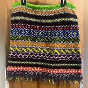 Free People 100% Wool Hand Knit 
Beautiful Skirt! Size L.